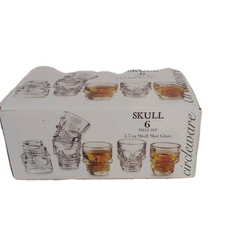 Skull 1.7 Oz. Shot Glass Set New In Box